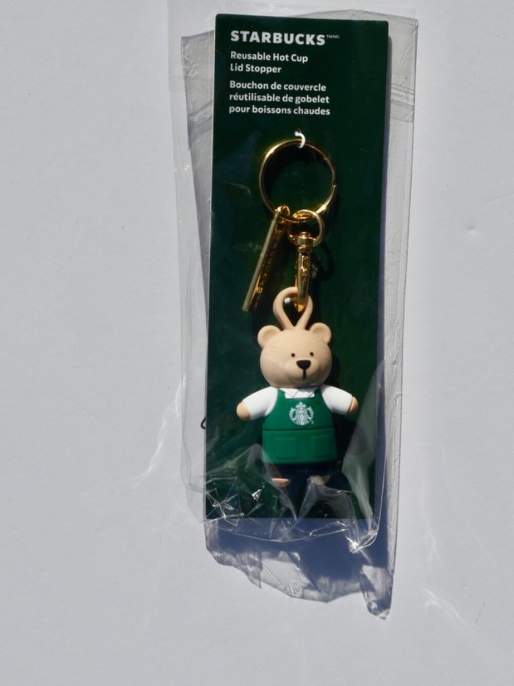 NWT Starbucks Bearista Reusable Hot Cup Lid Stopper Keychain 2025 - Picture 3 of 7